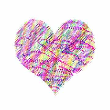 Abstract heart with bright colorful pattern