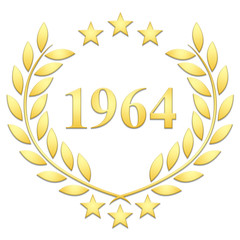 Lauriers 3 étoiles 1964 sur fond blanc 