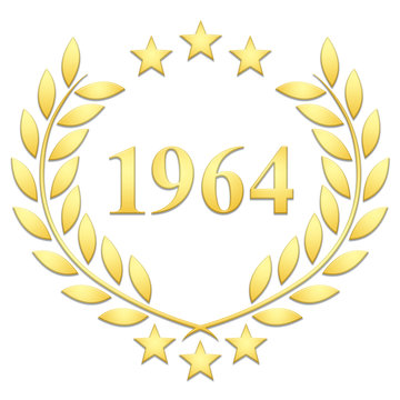 Lauriers 3 &eacute;toiles 1964 sur fond blanc 