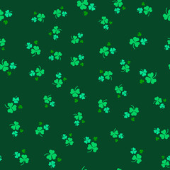 Seamless pattern of leaf clover. St.Patrick s Day. Vector illustration
