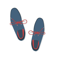 pair of male chukka boots with laces, vector, illustration,