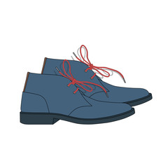 pair of male chukka boots with laces, vector, illustration,