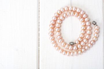 Jewel of pink pearls.