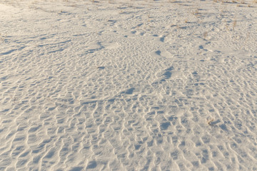 snow dunes in the field. background white