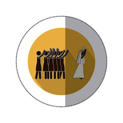 symbol bride pulling the bouquet icon, vector illustration