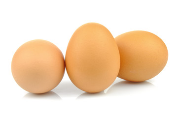 Eggs isolated on white background