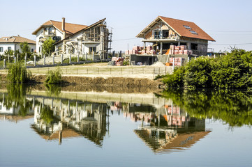 Obraz premium Bukarest, Mogosoaia, modern housing estate, Romania, Bucharest a