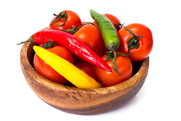 Little fresh tomatoes in a bowl