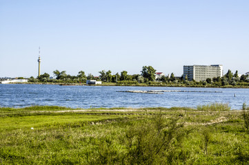 Fototapeta premium Lake Lacul Techiorghiol, Romania, Black Sea Coast, Techiorghiol