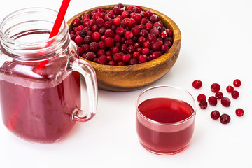 Cranberries and juice