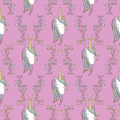 Unicorn Rainbow seamless pattern