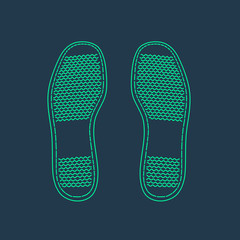 pair prints of male shoes , vector, illustration,