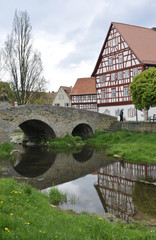 alte steinbrücke über die streu in nordheim