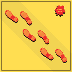 classic prints of male shoes , vector, illustration,