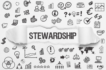 Stewardship / weißes Papier mit Symbole