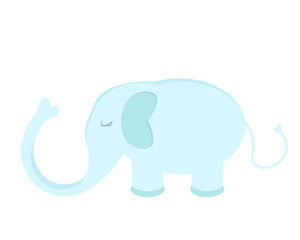 Cute Flat Animal Character Logo - Elephant