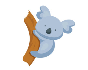 Cute Flat Animal Character Logo - Koala
