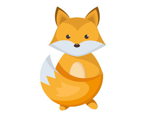 Cute Flat Animal Character Logo - Fox