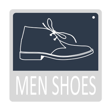 classic male chukka boot with inscription Men shoes, vector, illustration,