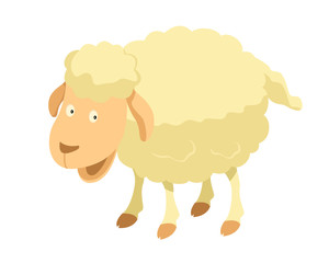 Cute Flat Animal Character Logo - Sheep