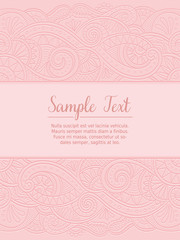 Abstract outline pattern design with hand drawn lace, perfect for greeting cards and wedding invitations.