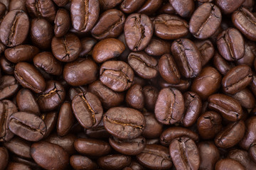 Close up of Roasted coffee bean use for background
