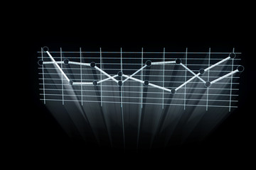 Chart in Hologram Wireframe Style. Nice 3D Rendering
