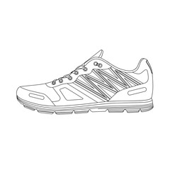 one casual sneaker with laces, vector, illustration