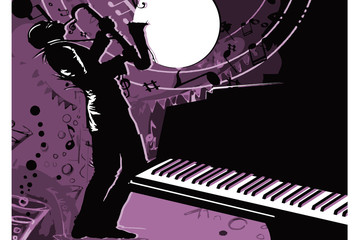 jazz saxophonist musician silhouette