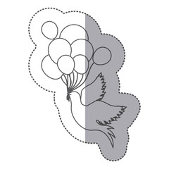 birds with balloons icon image design, vector illustration