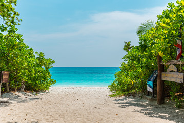 Tropical beach Sea Sand sky and summer day