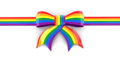 Multi Colored Celebration Bow. Image with clipping path