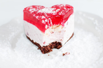 Pastry heart with jelly