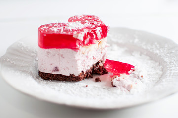 Pastry heart with jelly