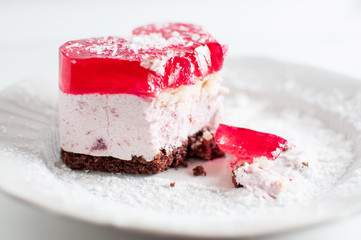 Pastry heart with jelly