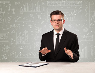 Businessman sitting at a desk