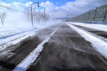 Blowing snow in Hokkaido
