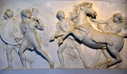 Relief in der Villa Carlotta in Tremezzo am Comer See