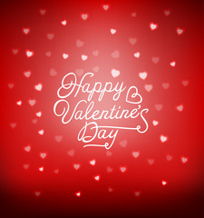 Valentine's day card hearts light background 