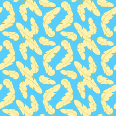 seamless pattern  with bird feather.  illustration
