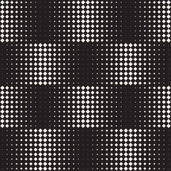 Stylish Minimalistic Halftone Grid. Vector Seamless Black and White Pattern