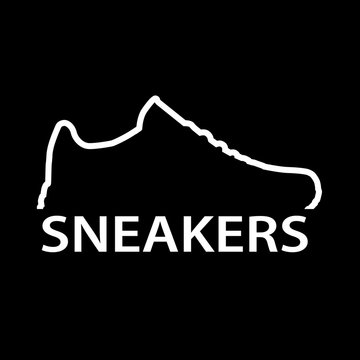 logo of stylish sneaker for training on black background Stock ...