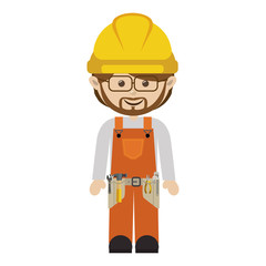 avatar worker with toolkit and beard vector illustration