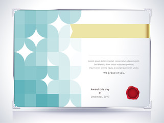 Golden certificate template design. Luxury certificate backgroun