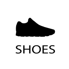 Stylish black sneaker for running on white background