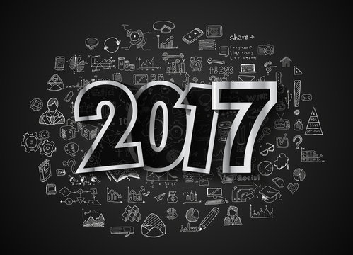 2017 New Year Infograph and Business Plan Background