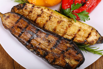 Grilled vegetables - eggplant, zucchini and pepper