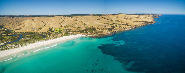 North coast of Kangaroo Island, South Australia aerial view