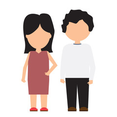 Obraz premium Woman and man or father and mother icon with flat color
