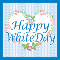 花模様のメッセージカード(Happy White Day)